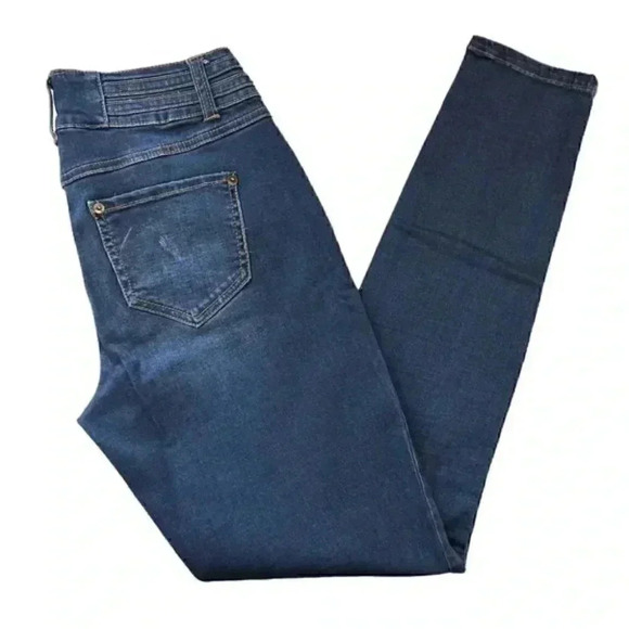 One 5 One Skinny Jeans Mid Rise Dark Blue Denim Size 4 - Picture 15 of 16